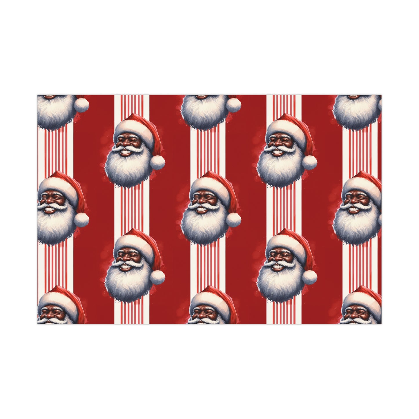 Black Santa Christmas Gift Wrap Papers