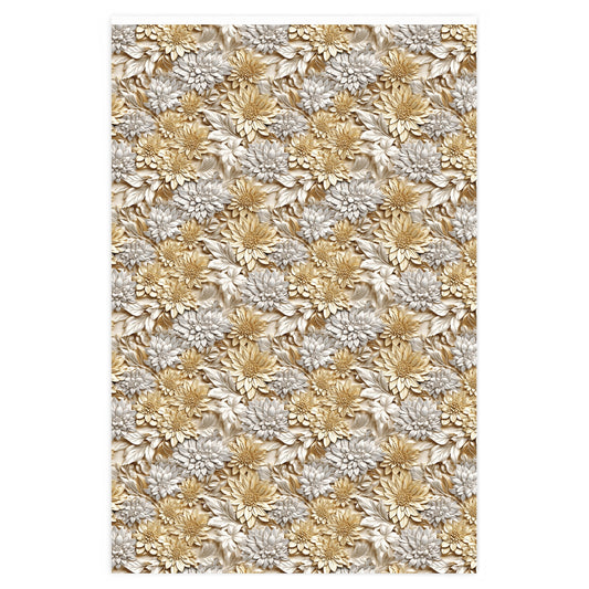 Cream and Gold Daisy Wrapping Paper