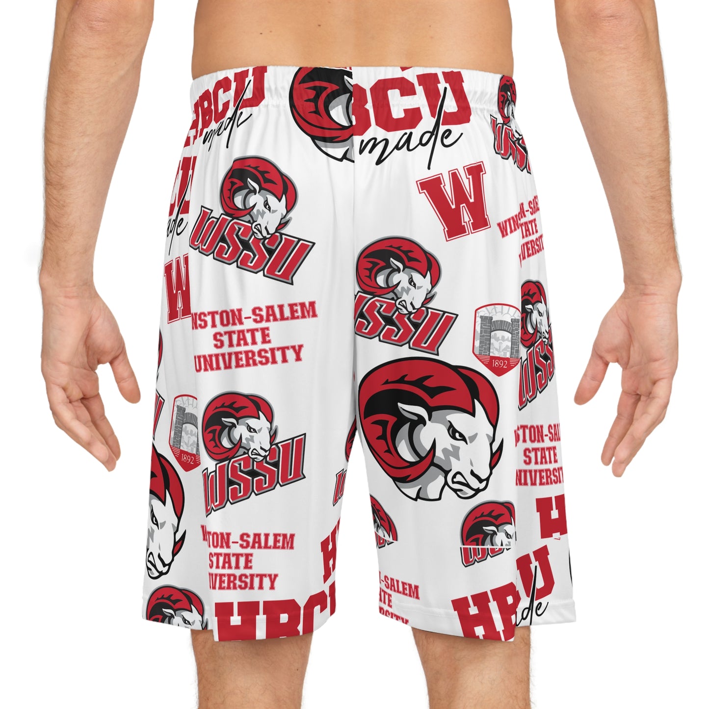 Winston-Salem State WSSU Rams HBCU All Over Print Basketball Shorts gift for Students and Alumni