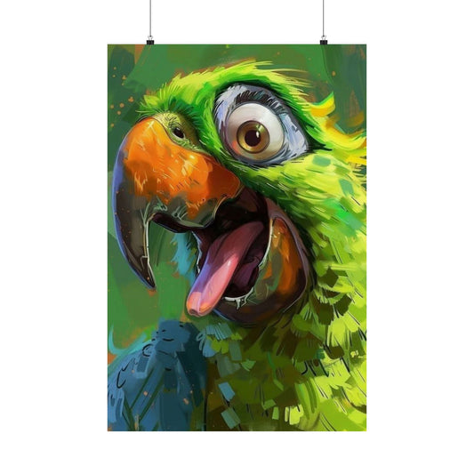Tropical Parrot Matte Poster — Vibrant Tropical Bird Wall Art