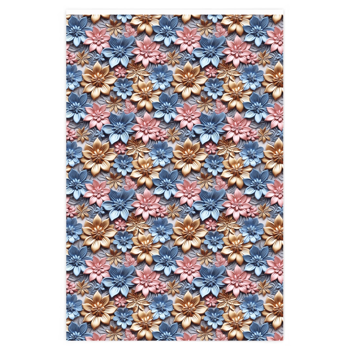 Metal Blue/Gold/Pink Wrapping Paper