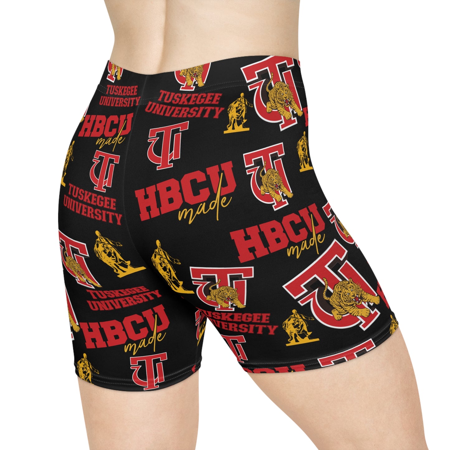 Tuskegee Golden Tigers HBCU print Women's Biker Shorts Gift for TU student and alumni