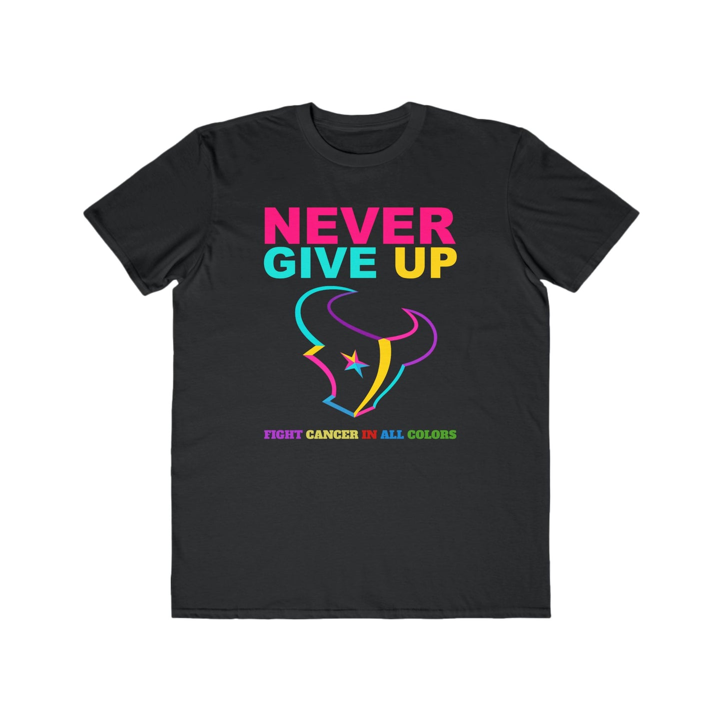 Houston Texas Never Give Up Cancer Awareness Tee