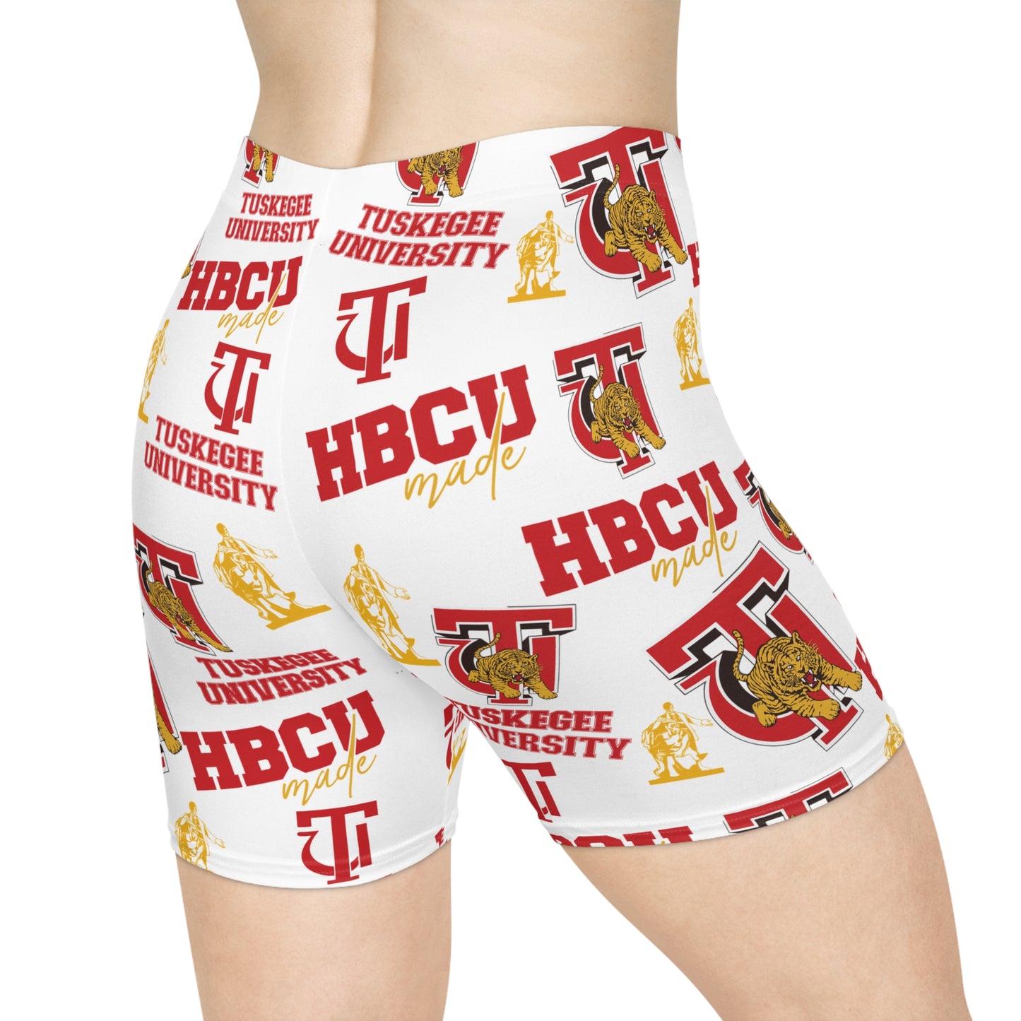 Tuskegee Golden Tigers HBCU print Women's Biker Shorts Gift for TU student and alumni