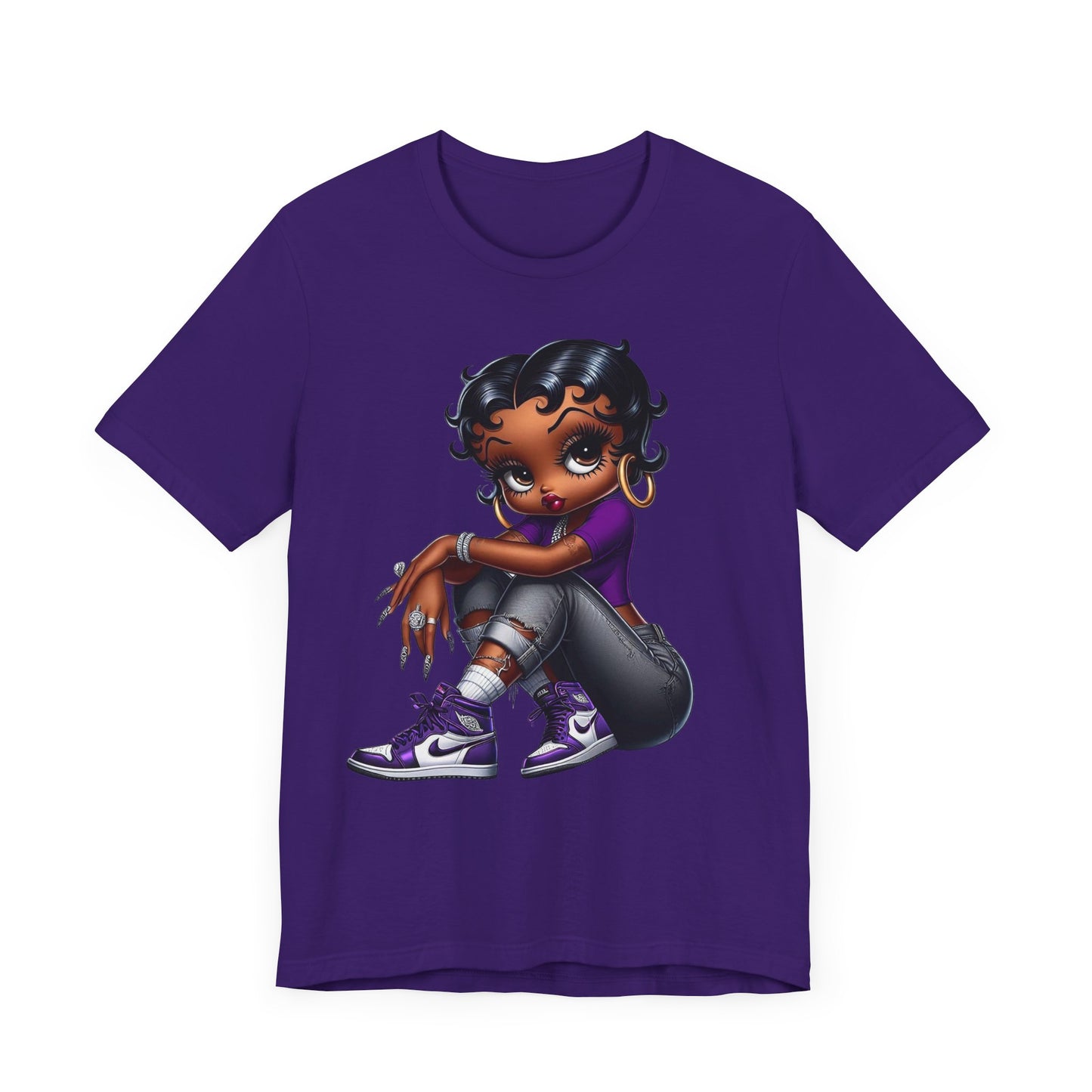 Purple Sneakerhead Betty Boop Unisex Jersey Short Sleeve Tee