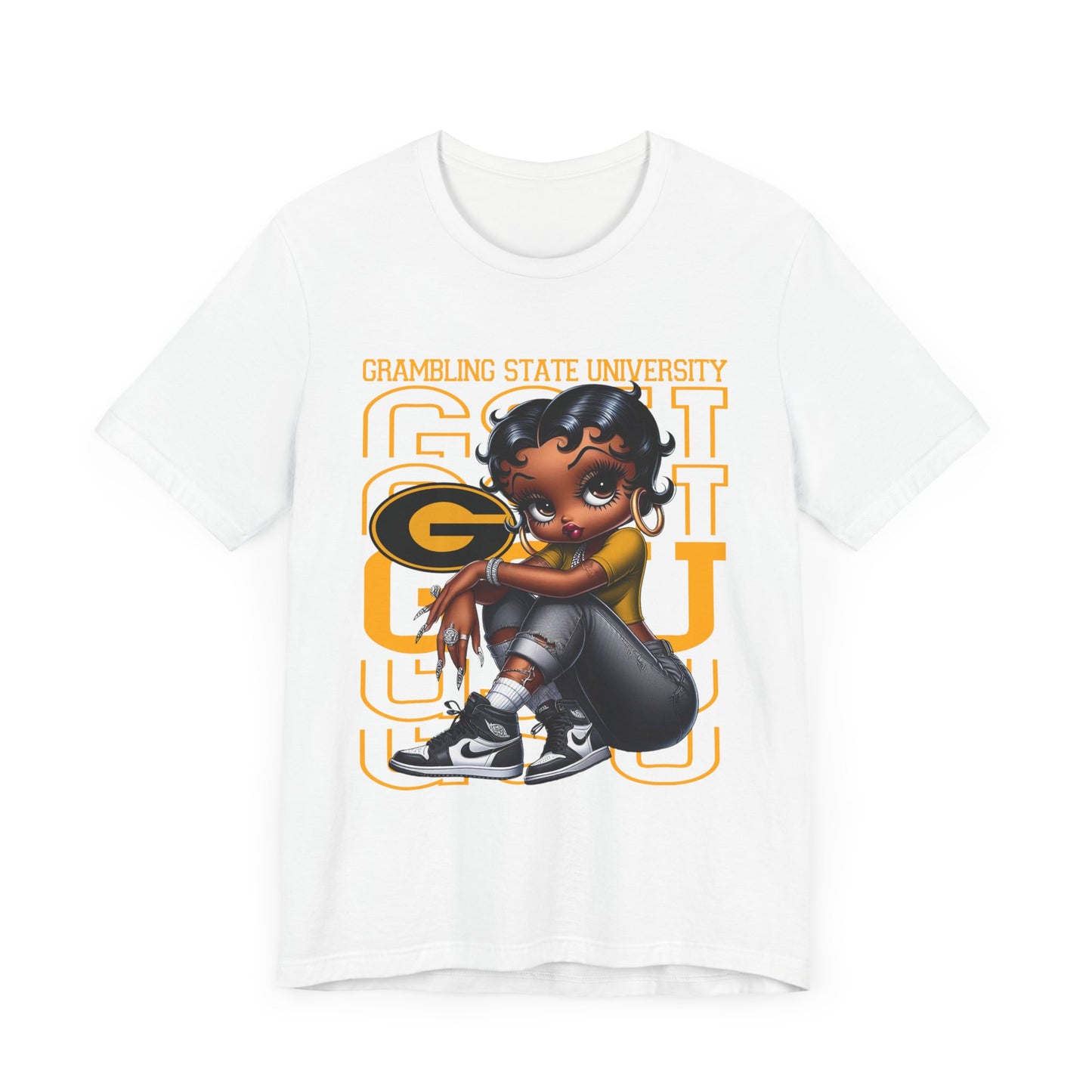 GSU Tigers: Grambling State University Sneakerhead Betty Boop Unisex Jersey Short Sleeve Tee Gift for Student and Alumni