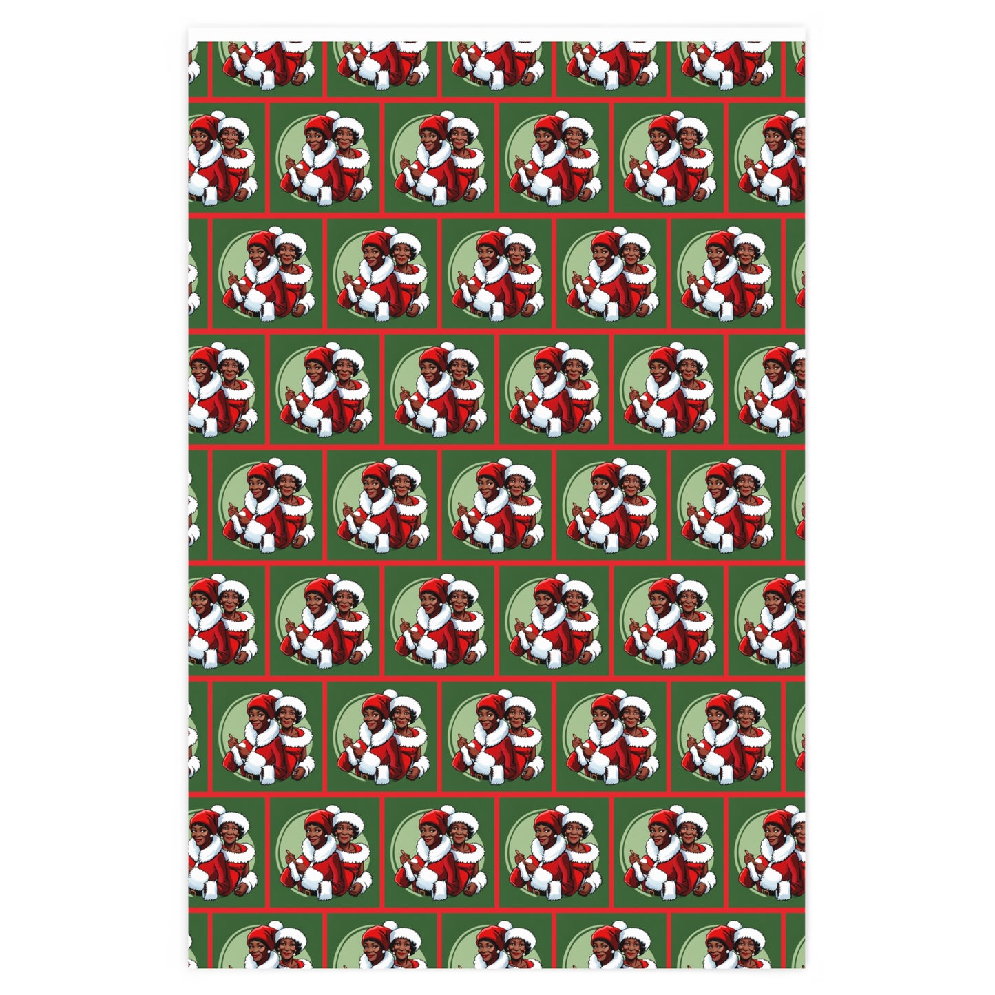 Mrs and Mrs Black Santa Claus Wrapping Paper