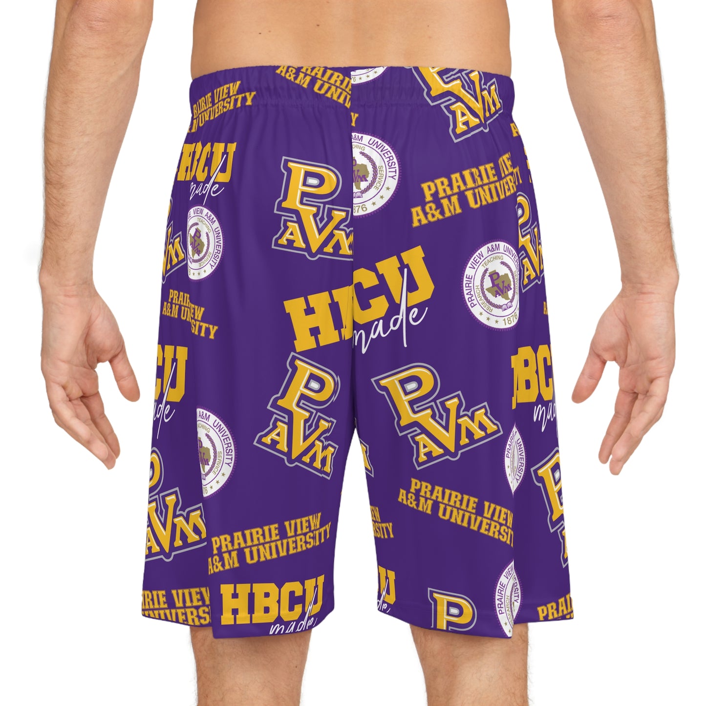 Prairie View A & M Panthers HBCU All Over Print Basketball Shorts Gift for Students and Alumni