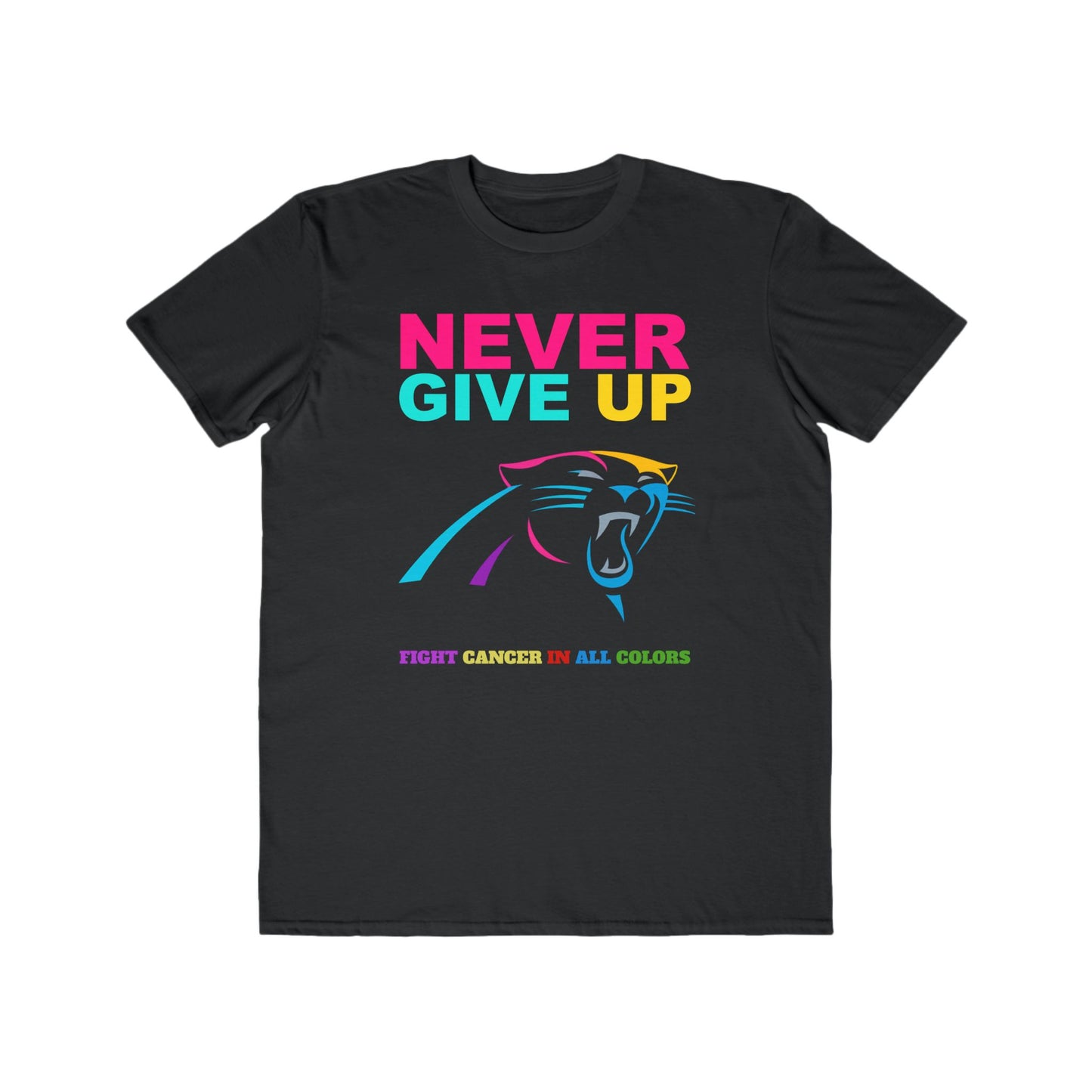 Carolina Panthers Never Give Up Cancer Awareness Tee