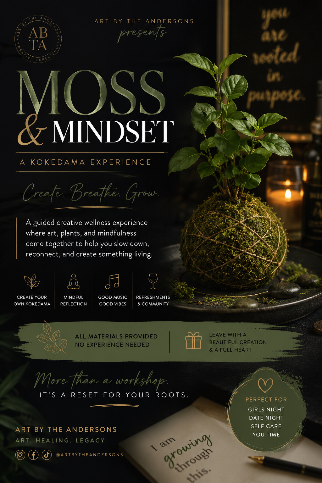 Moss & Mindset | Kokedama Wellness Experience Dallas
