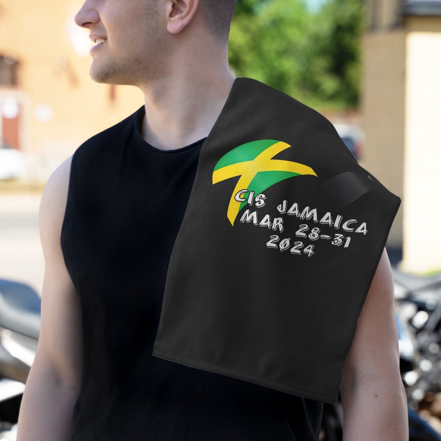 Call in Sick Jamaica Rally Towel, 11x18 - Art by the Andersons