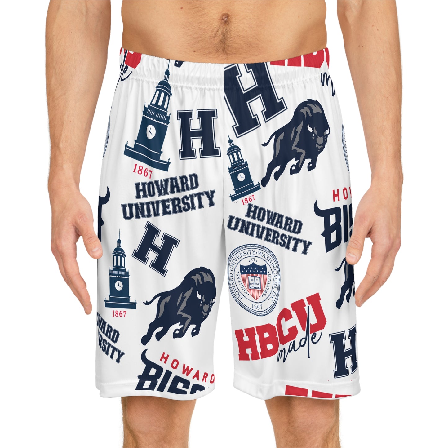 Howard U Multi Print Basketball Shorts (AOP)