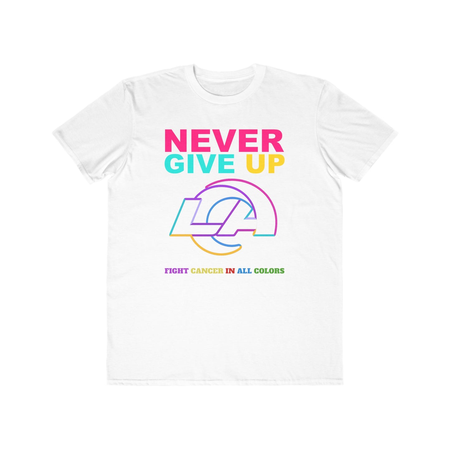 Rams  Never Give Up Cancer Awareness Tee