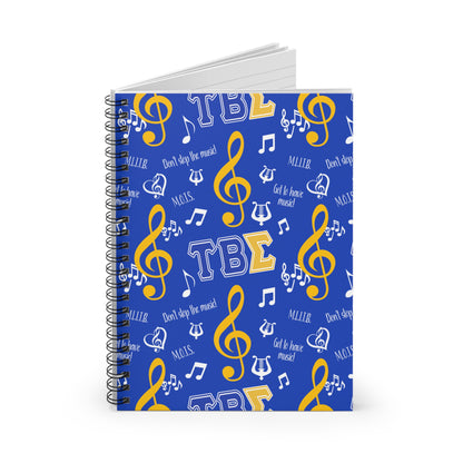 Tau Beta Sigma Spiral Notebook - Ruled Line Crossing Gift