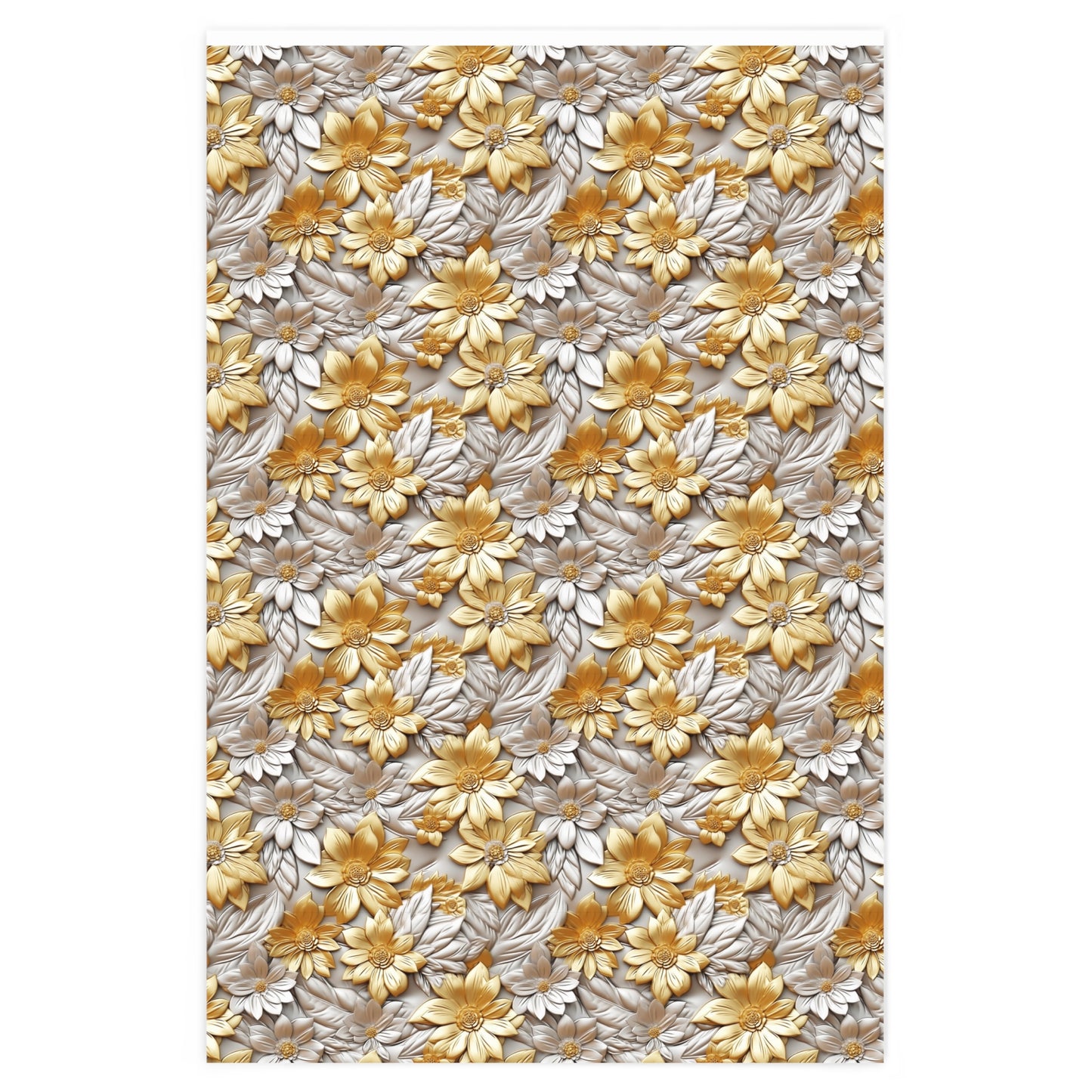 Gold Metal Daisy Wrapping Paper