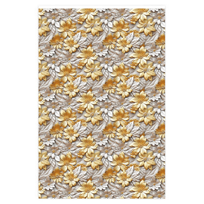 Gold Metal Daisy Wrapping Paper