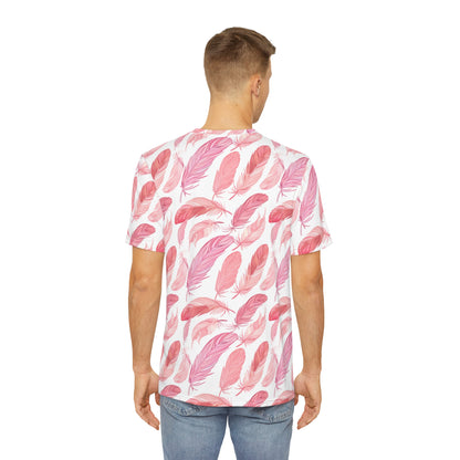 Pink Feathers Falling Polyester Tee