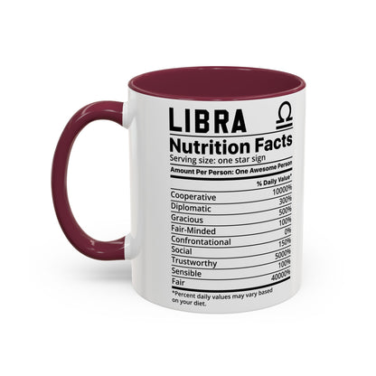 Zodiac Libra Mug - Nutrition Facts Design, Astrology Gift, Coffee Lover, Personalized Birthday Present, Horoscope Décor