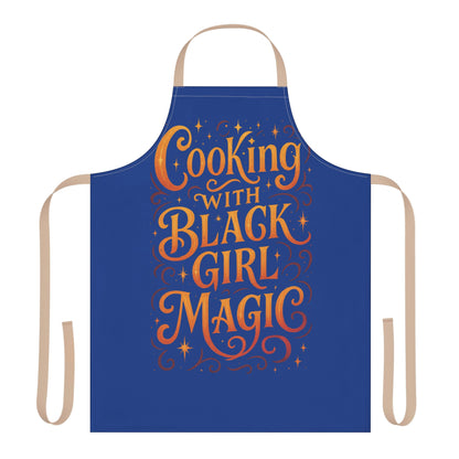 Blue Cooking Apron with Black Girl Magic, Fun Kitchen Gift, Cooking Apparel, Chef Gift, Culinary Inspiration