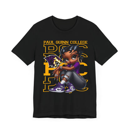 PQC Tigers: Paul Quinn College Sneakerhead Betty Boop Unisex Jersey Short Sleeve Tee Gift for Student and Alumni