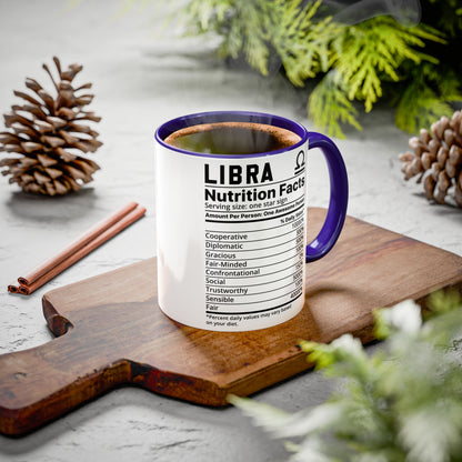 Zodiac Libra Mug - Nutrition Facts Design, Astrology Gift, Coffee Lover, Personalized Birthday Present, Horoscope Décor