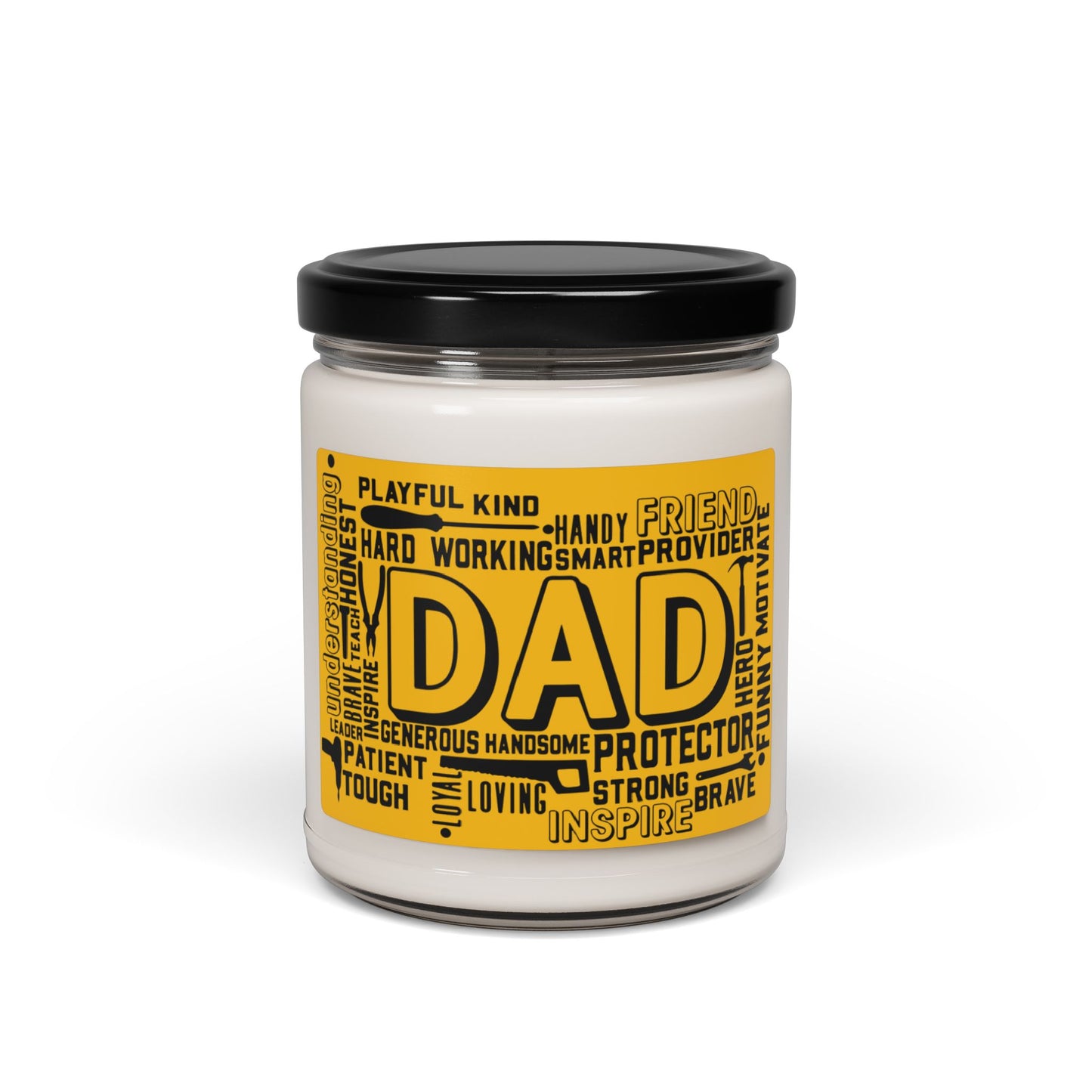 Handy Man Yellow Father's Day Dad Scented Soy Candle, 9oz Gift from her for him