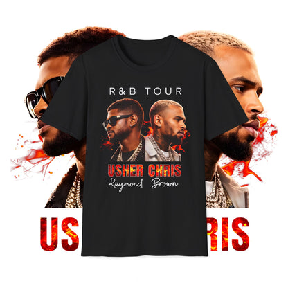 R&B Tour Usher & Chris Raymond Brown Graphic T-Shirt