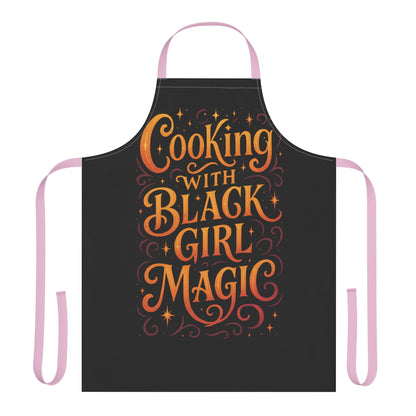Black Cooking Apron with Black Girl Magic, Fun Kitchen Gift, Cooking Apparel, Chef Gift, Culinary Inspiration