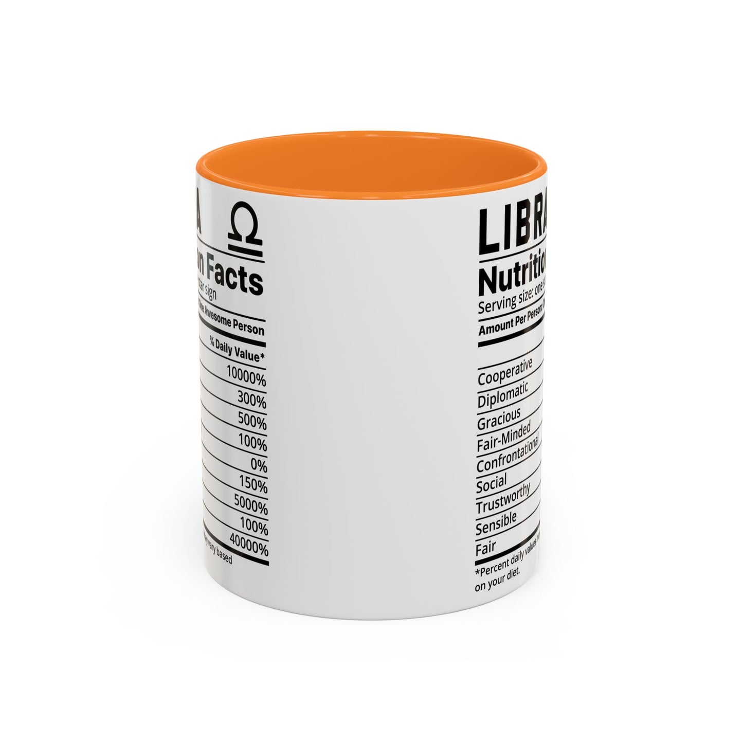 Zodiac Libra Mug - Nutrition Facts Design, Astrology Gift, Coffee Lover, Personalized Birthday Present, Horoscope Décor