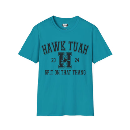 Hawk Tuah Spit on That Thang Funny College Style Unisex Softstyle T-Shirt Gift for Her