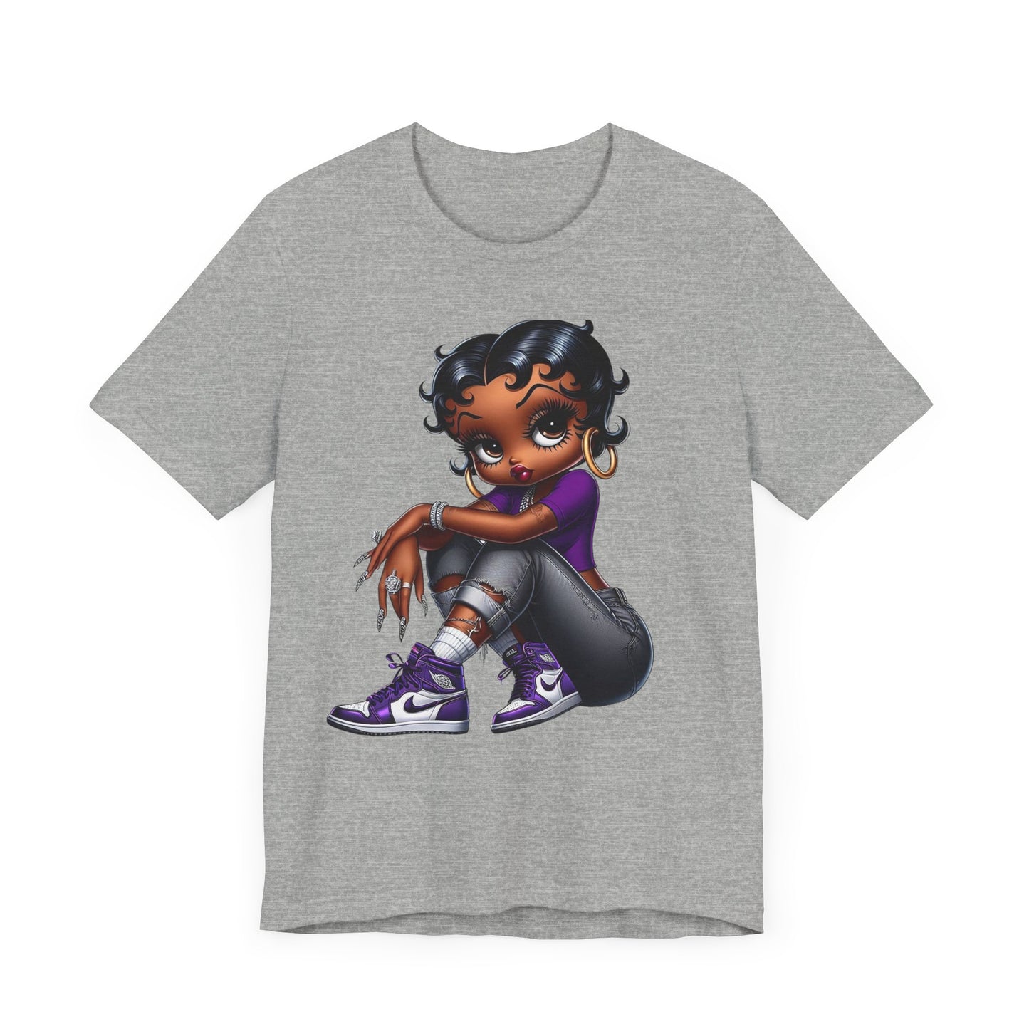 Purple Sneakerhead Betty Boop Unisex Jersey Short Sleeve Tee