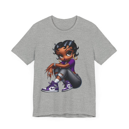 Purple Sneakerhead Betty Boop Unisex Jersey Short Sleeve Tee