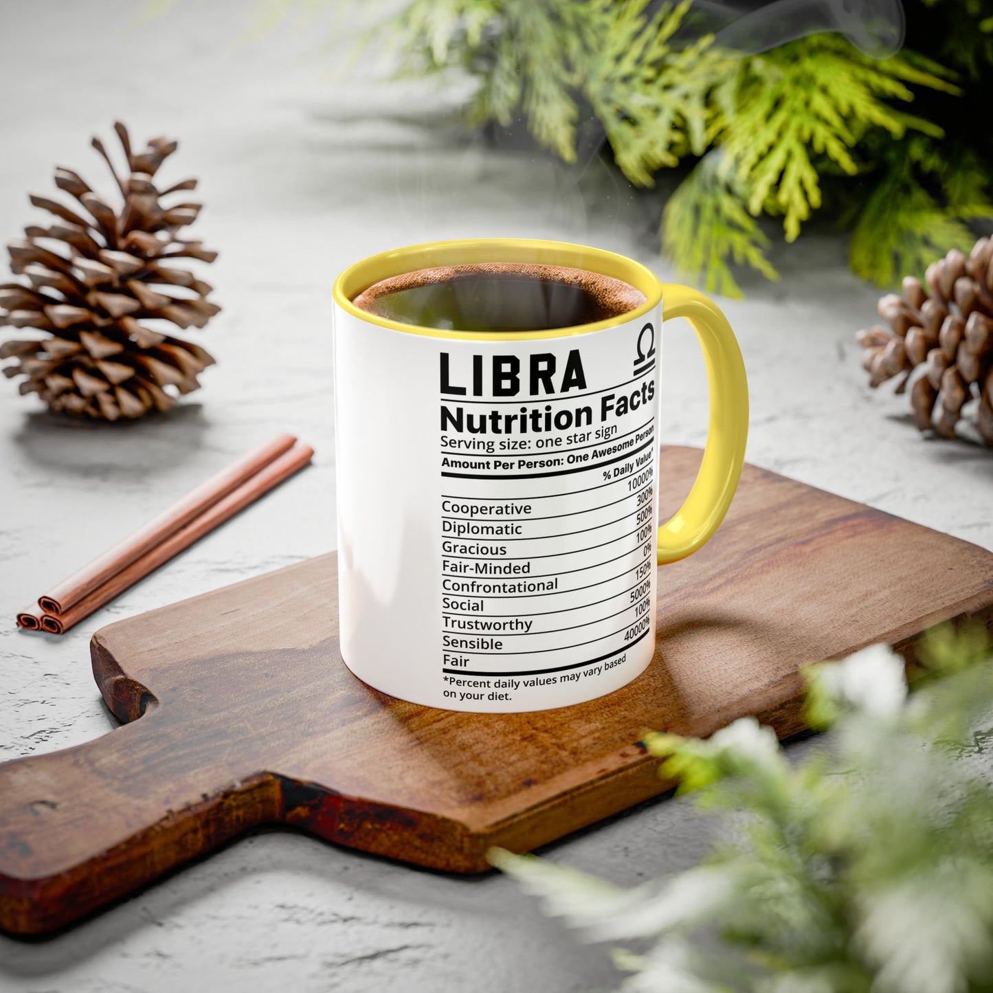 Zodiac Libra Mug - Nutrition Facts Design, Astrology Gift, Coffee Lover, Personalized Birthday Present, Horoscope Décor