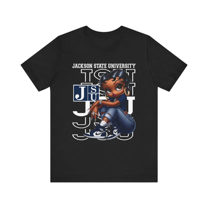 JSU Tigers: Jackson State University Sneakerhead Betty Boop Unisex Jersey Short Sleeve Tee Gift for Student and Alumni