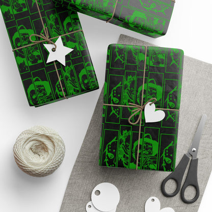 Horror Movie Party Black And Green Wrapping Papers