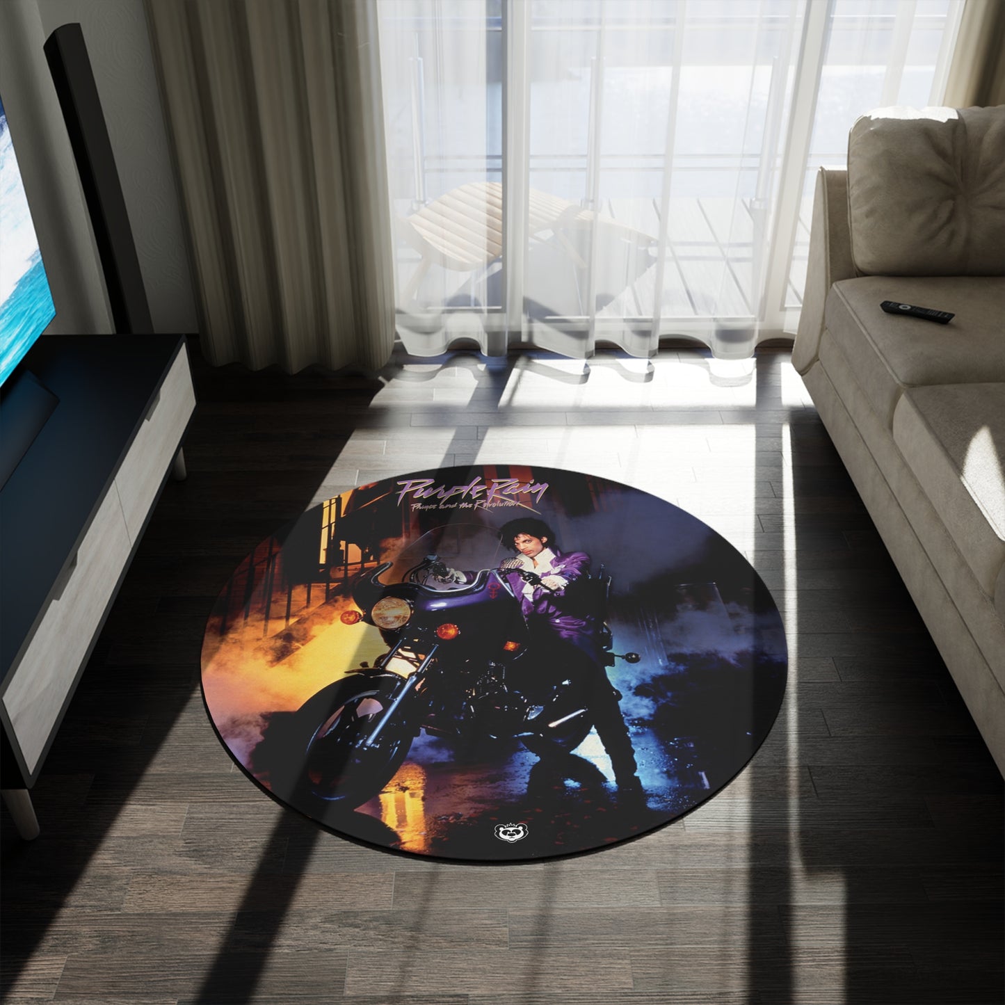 Prince Purple Rain Rug Round Rug