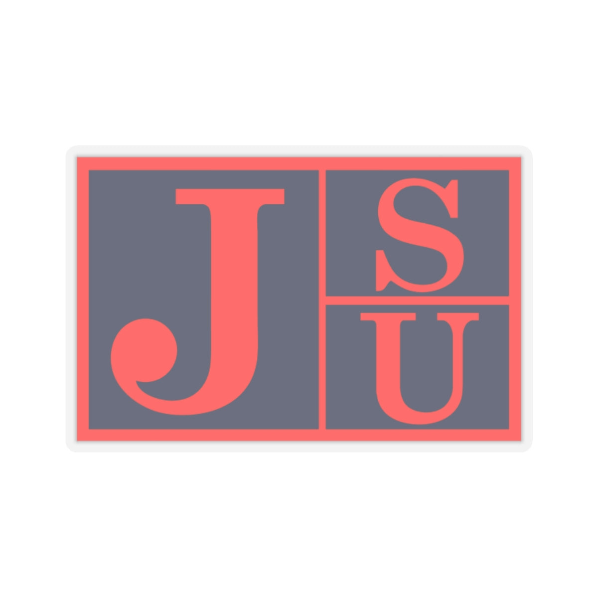 Red Trim Block JSU Tigers: Jackson State University Kiss-Cut Stickers