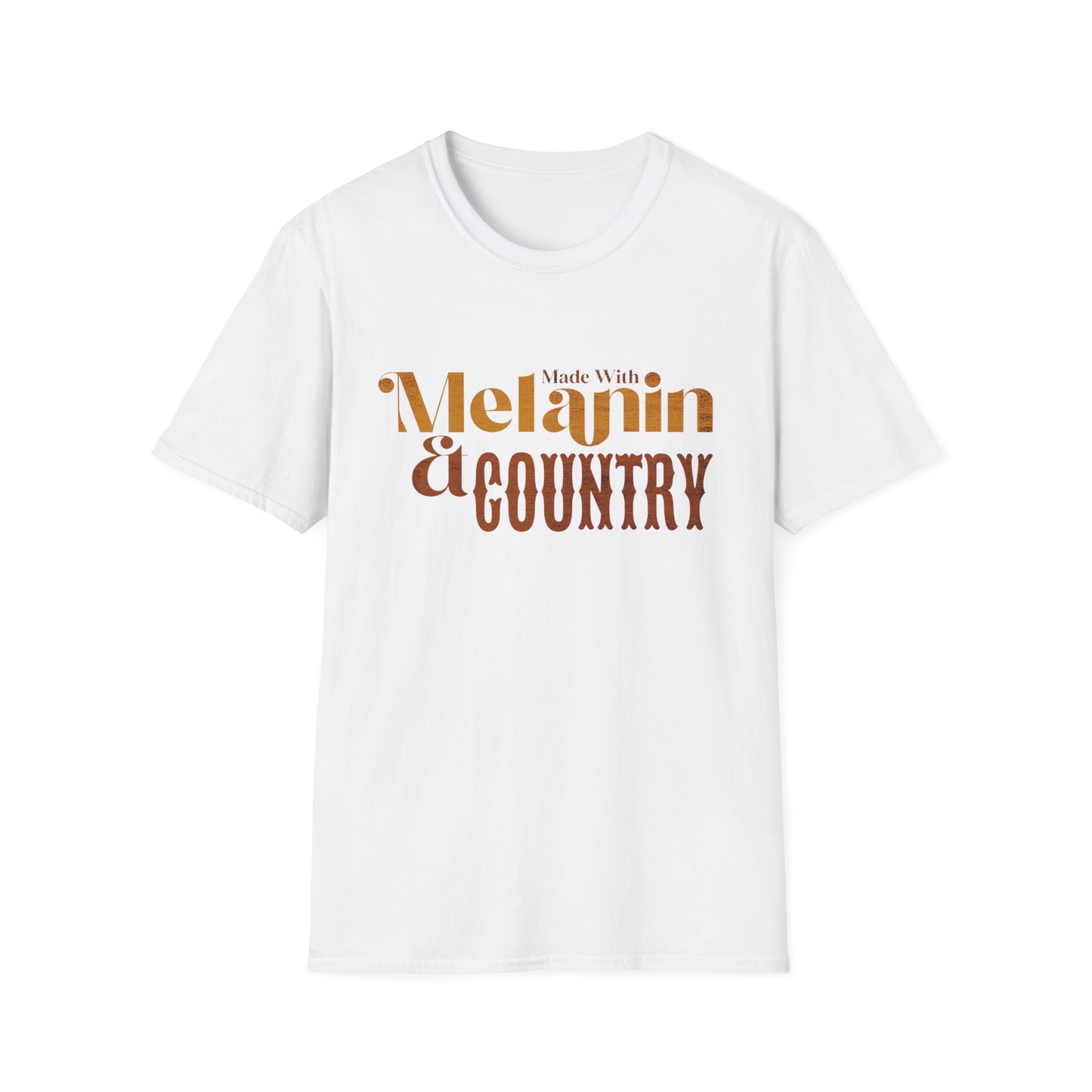 Made with Melanin and Country Unisex Softstyle T-Shirt