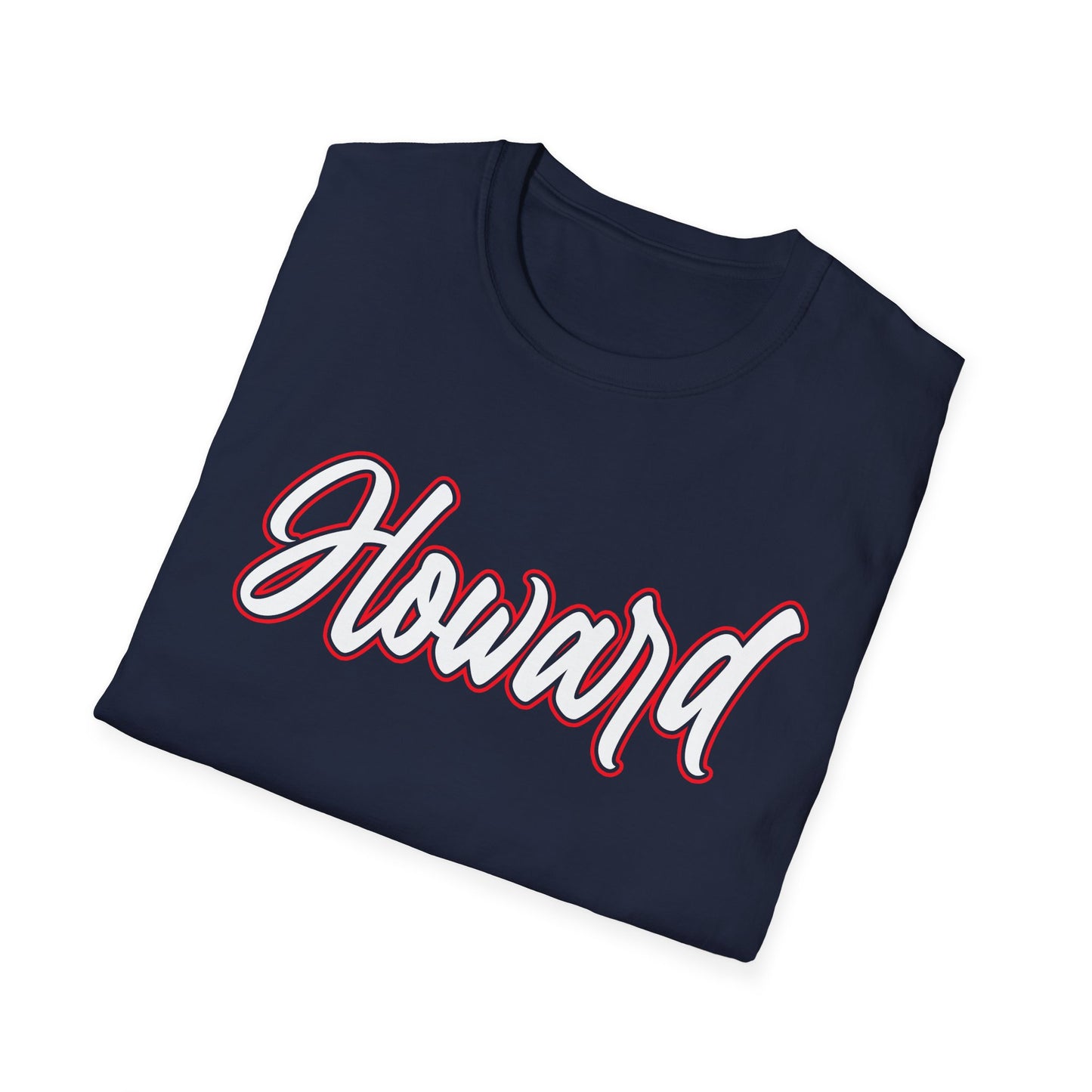 HU Bison: Script Howard University Bison Unisex Softstyle T-Shirt