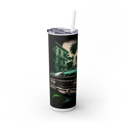 Green Lowrider Skinny Tumbler with Straw, 20oz