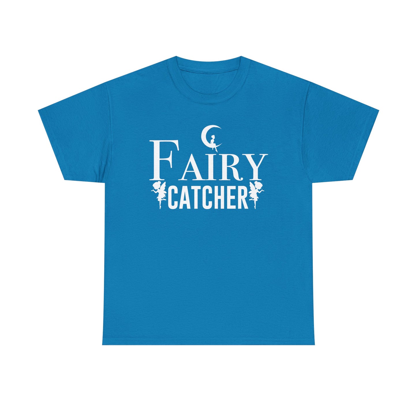 Fairy Catcher Unisex Heavy Cotton Tee - Enchanting Black Shirt for Dreamers and Fantasy Lovers