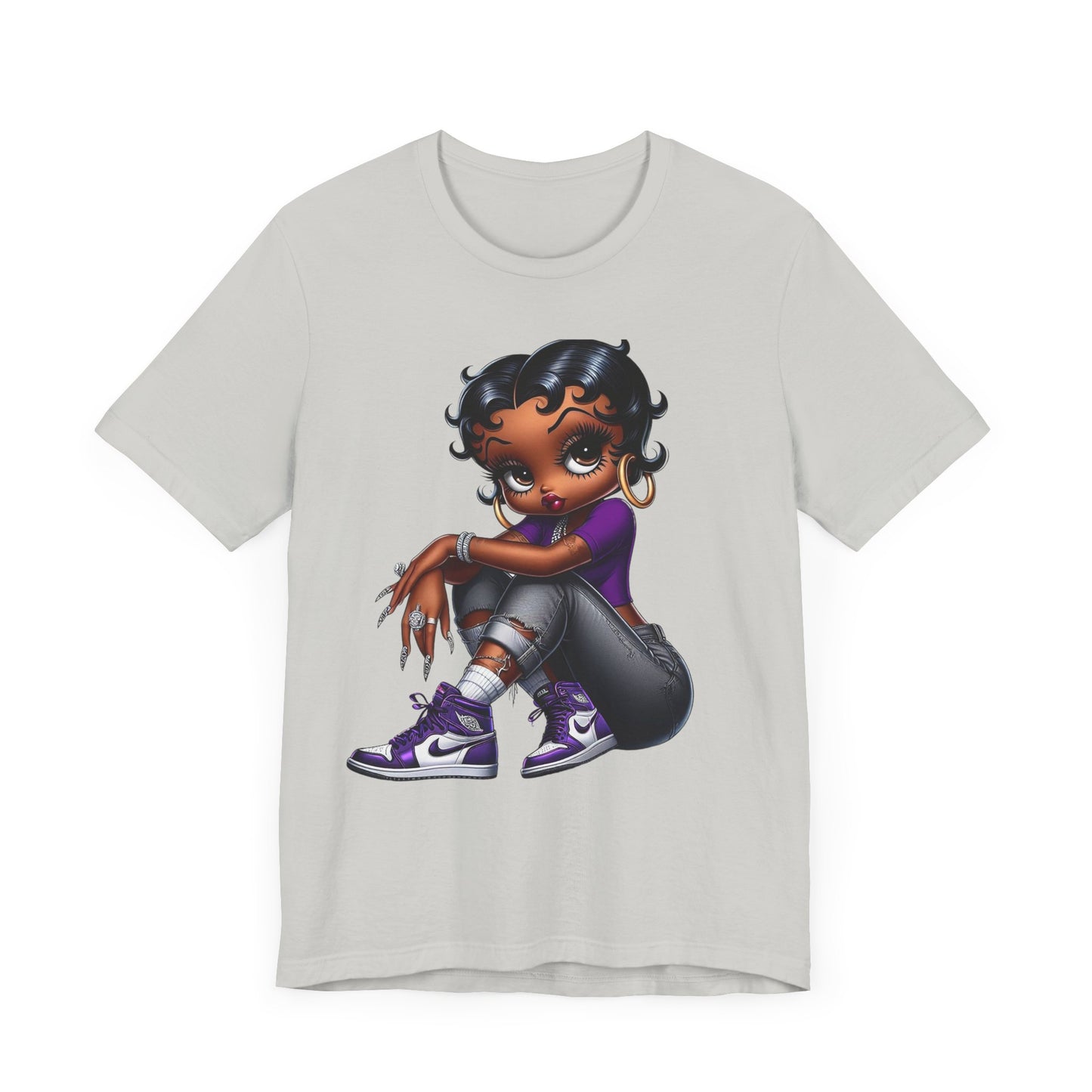 Purple Sneakerhead Betty Boop Unisex Jersey Short Sleeve Tee