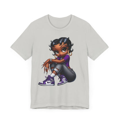 Purple Sneakerhead Betty Boop Unisex Jersey Short Sleeve Tee