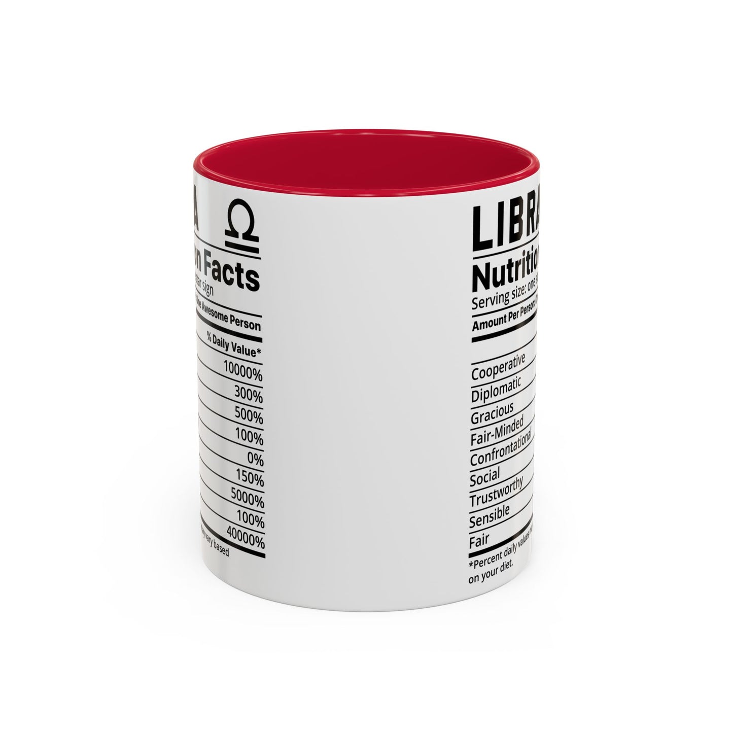 Zodiac Libra Mug - Nutrition Facts Design, Astrology Gift, Coffee Lover, Personalized Birthday Present, Horoscope Décor