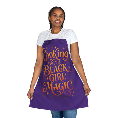 Purple Cooking Apron with Black Girl Magic, Fun Kitchen Gift, Cooking Apparel, Chef Gift, Culinary Inspiration