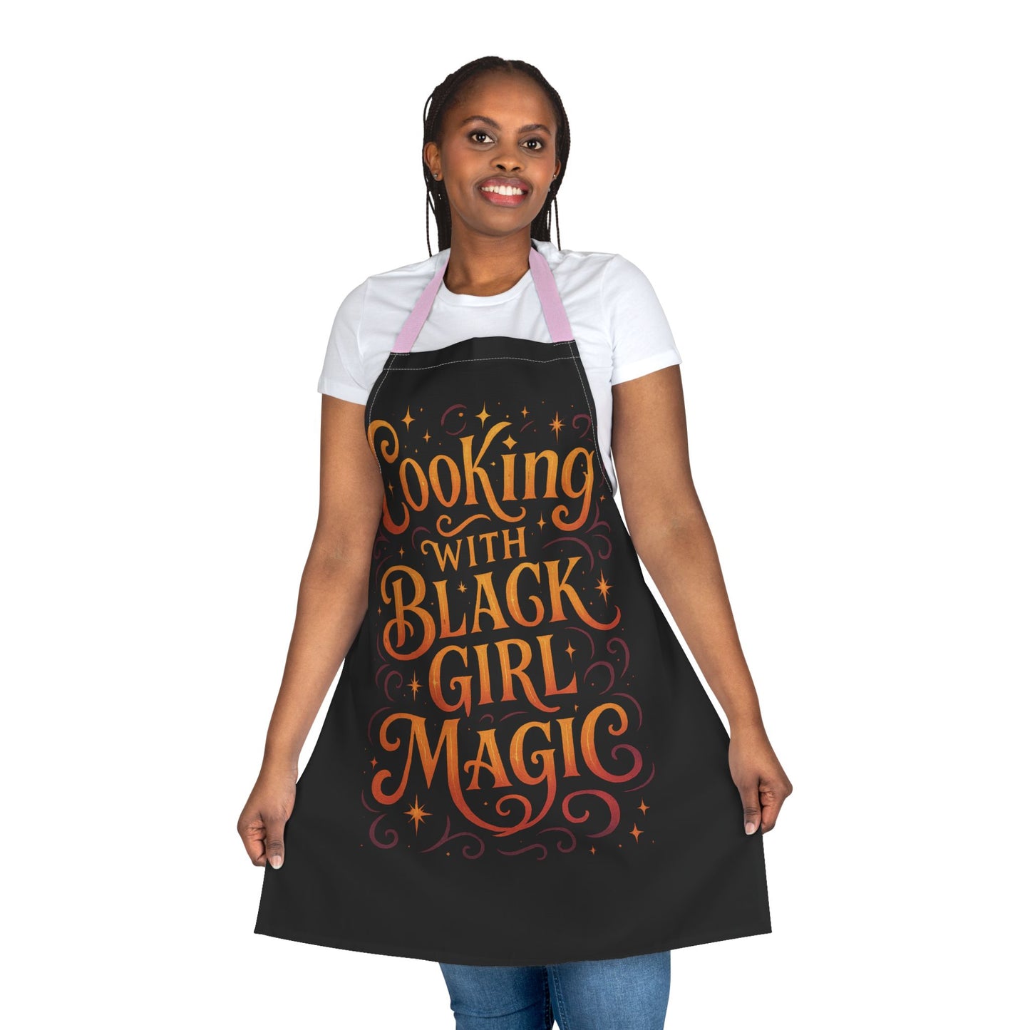 Black Cooking Apron with Black Girl Magic, Fun Kitchen Gift, Cooking Apparel, Chef Gift, Culinary Inspiration