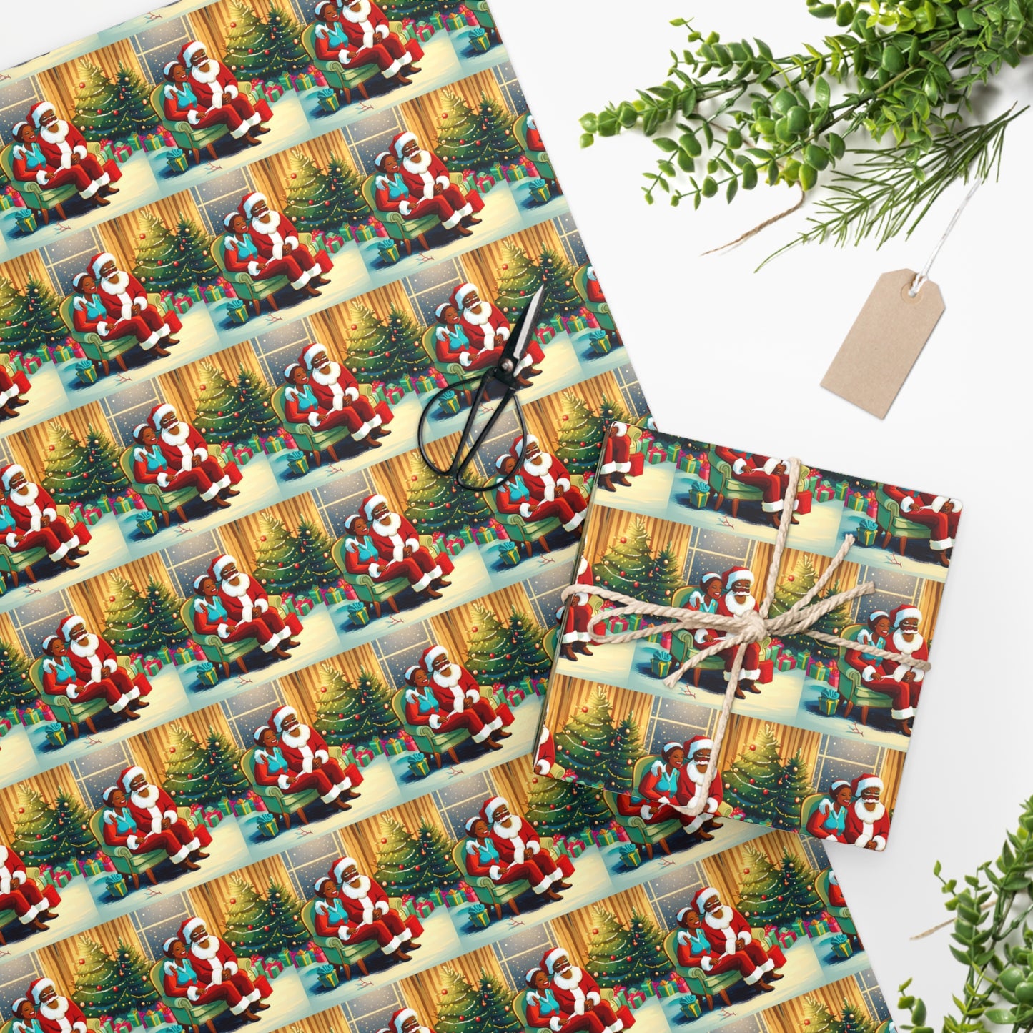 Representation Matters: Black Mrs. Claus and Santa Wrapping Paper