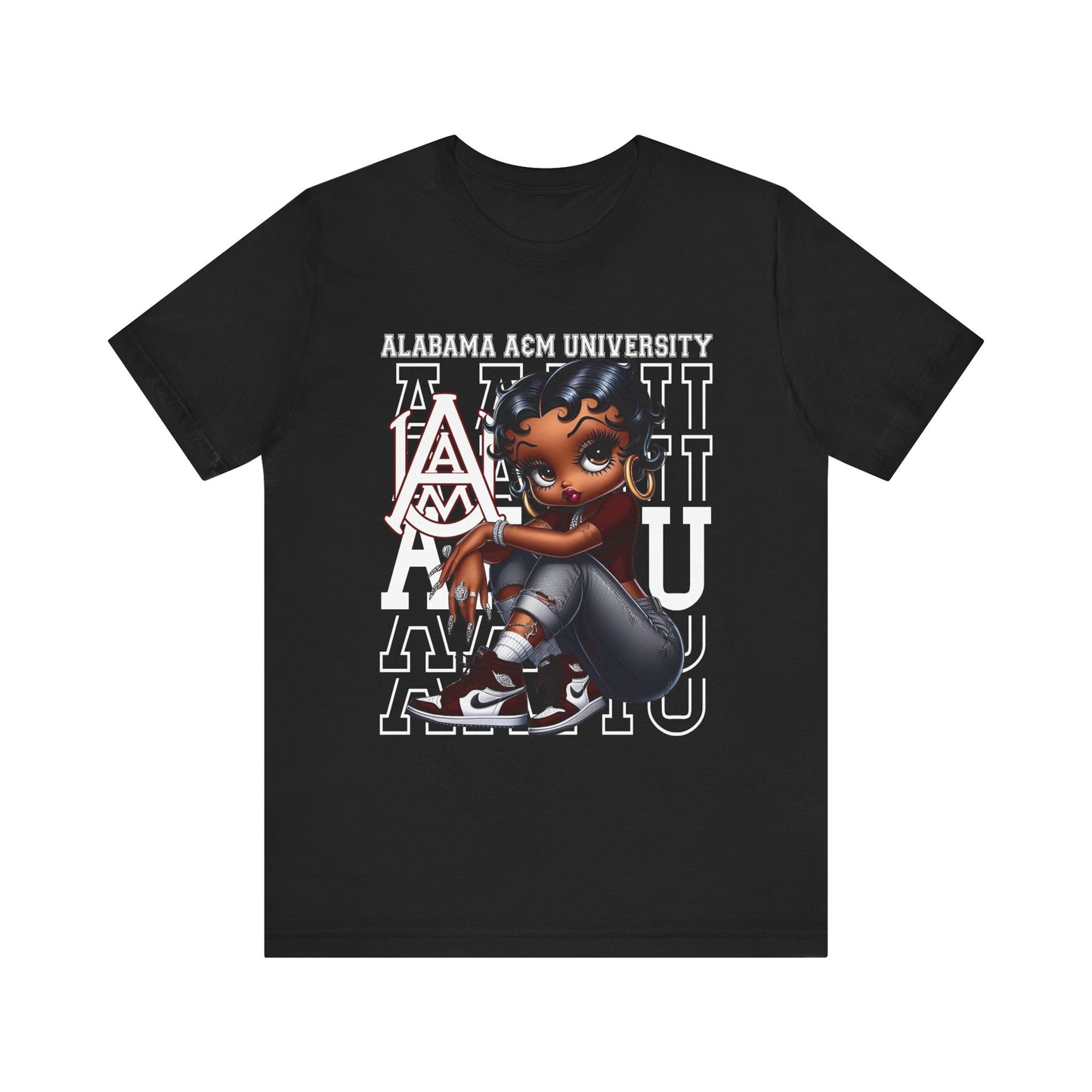 AAMU Bulldogs: Alabama A&M University The Hill Sneakerhead Betty Boop Unisex Jersey Short Sleeve Tee Gift for Student and Alumni