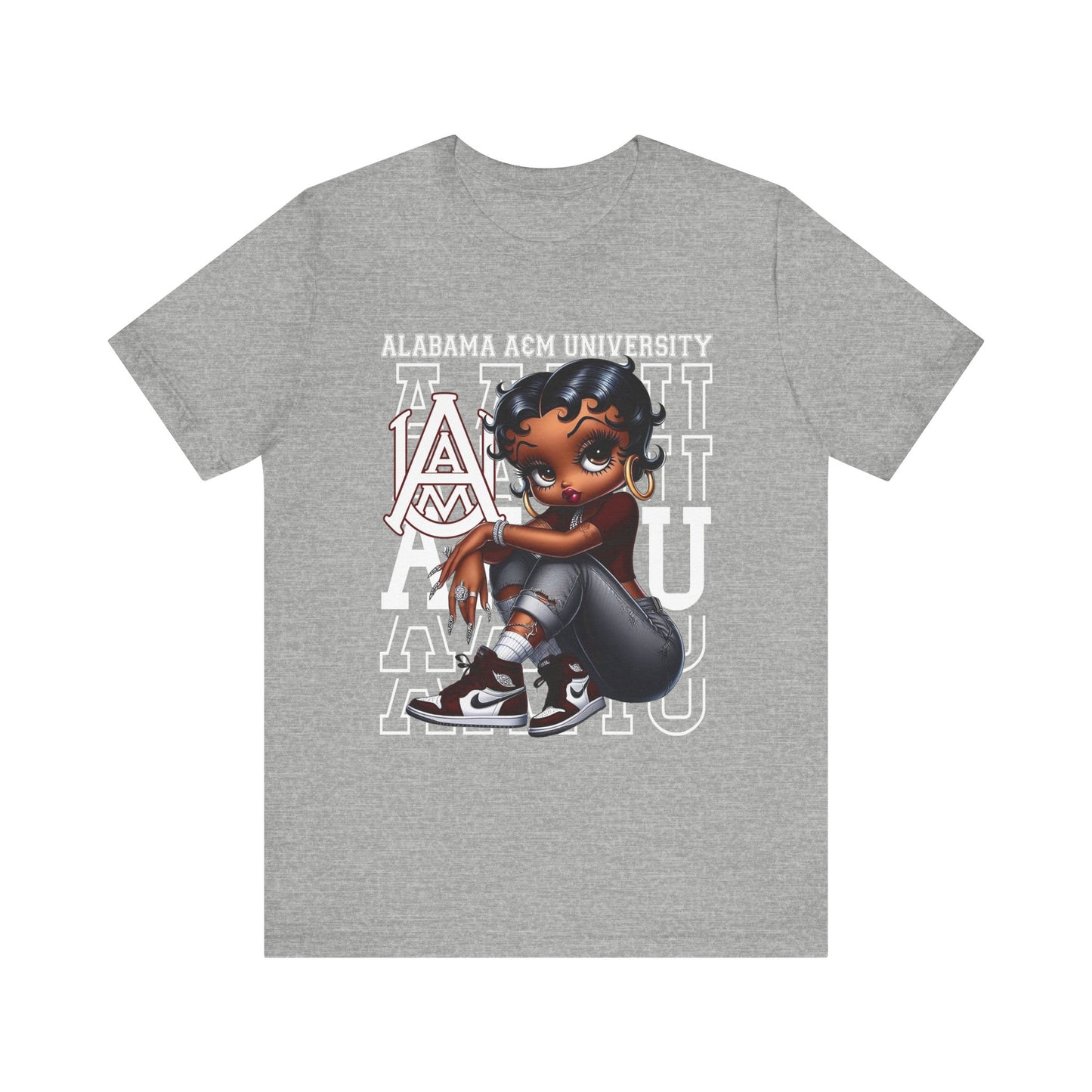 AAMU Bulldogs: Alabama A&M University The Hill Sneakerhead Betty Boop Unisex Jersey Short Sleeve Tee Gift for Student and Alumni