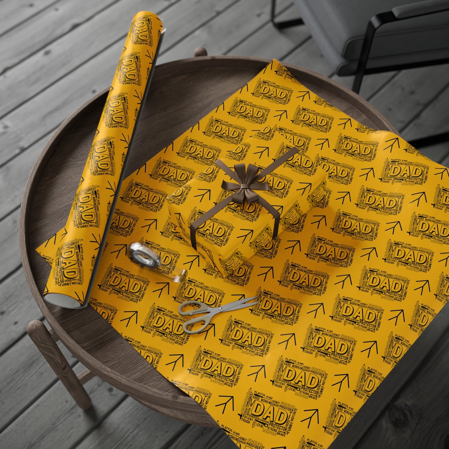 Handy Man Yellow Father's Day Dad Gift Wrapping Papers for Him from Her for any Occasion